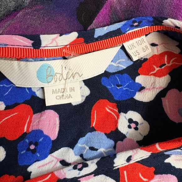 Boden Poppy Meadow Hotchpotch Pintock Contrast Dress Size 6R - Picture 4 of 5